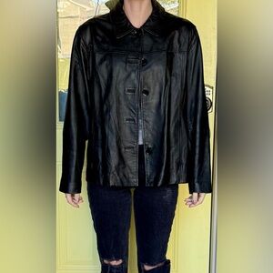 💛 Black Leather Jacket J.G. Hook Medium